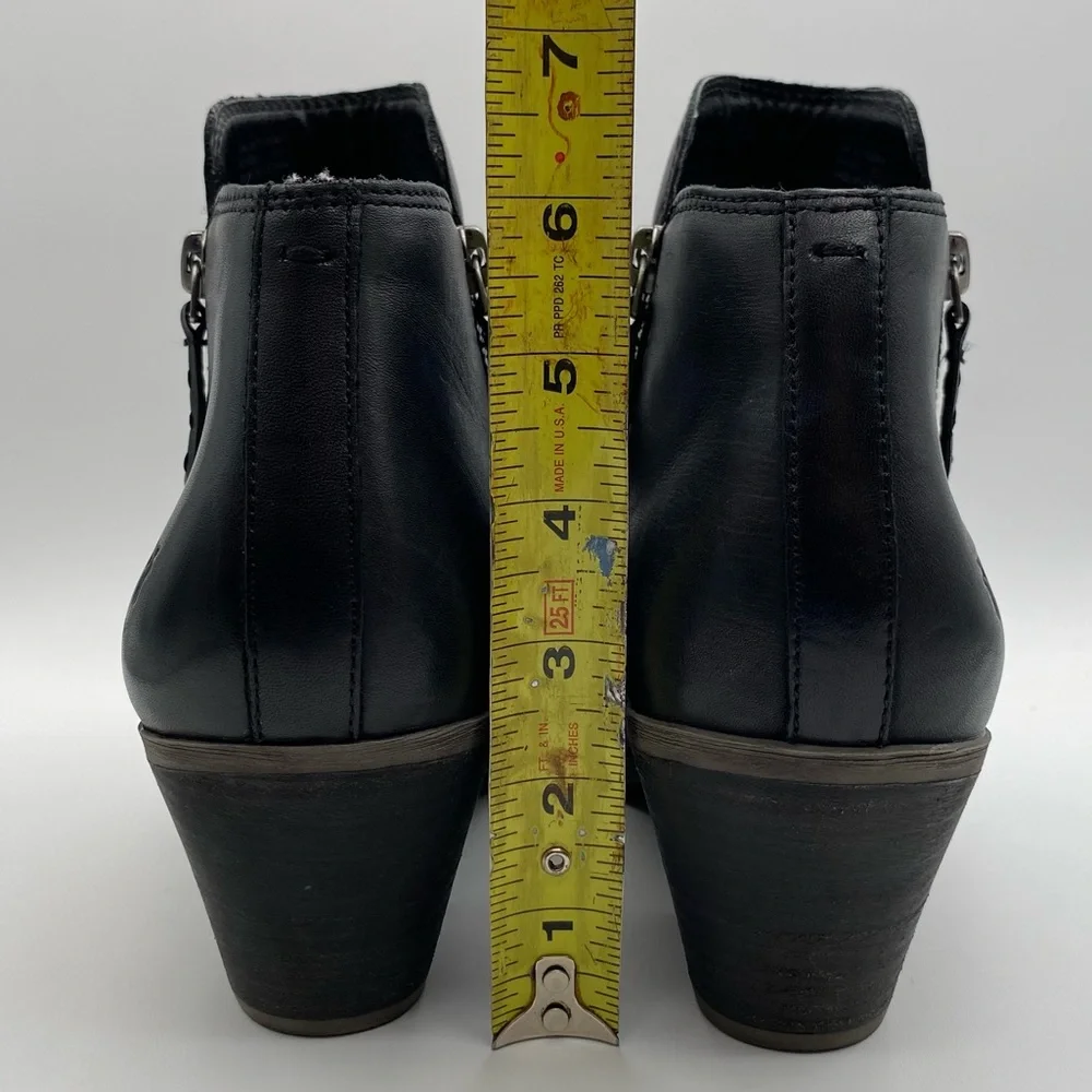 Frye Judith Leather Double Zip Up Ankle Women's Black Booties  -  Size: 10M - Picture 4 of 15